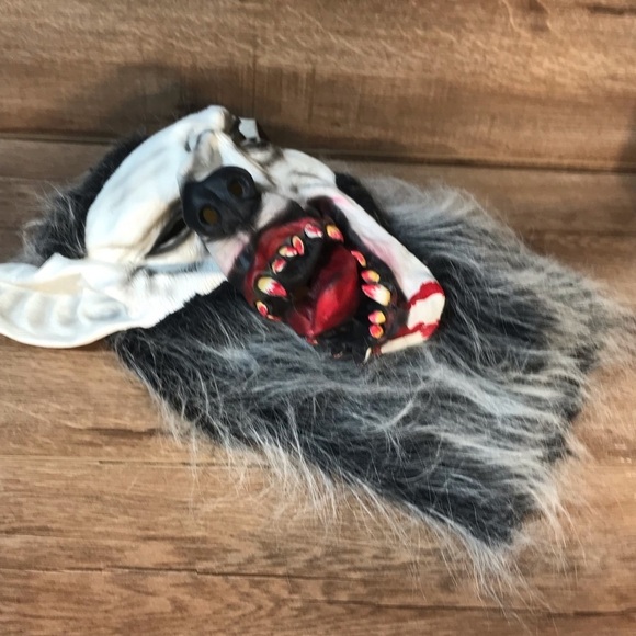 Werewolf Mask Costume Latex Halloween Full Pull On Faux Fur Head Unisex - Picture 8 of 10